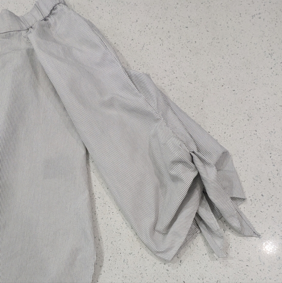 Tibi Revolve Cotton White Black Striped Off The Shoulder Tunic Top 3/4 Sleeve 10 - Picture 8 of 12